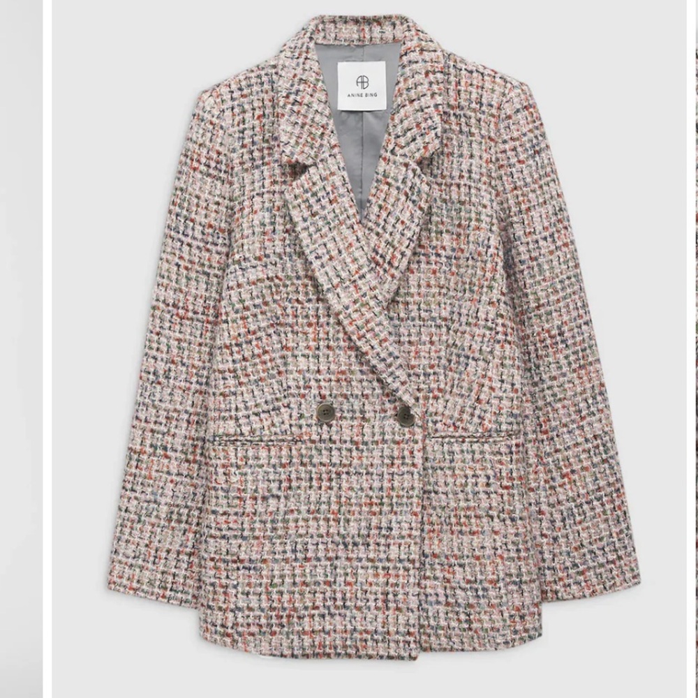 Anine Bing Diana Tweed Blazer Lavender Size Small NEW RARE - Picture 4 of 16